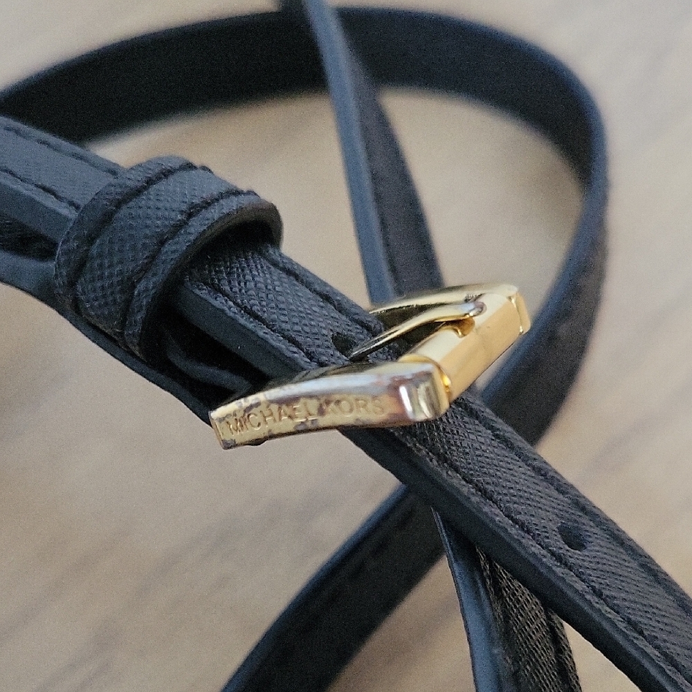 Michael Kors Long Black and Gold Replacement Strap - Picture 3 of 3